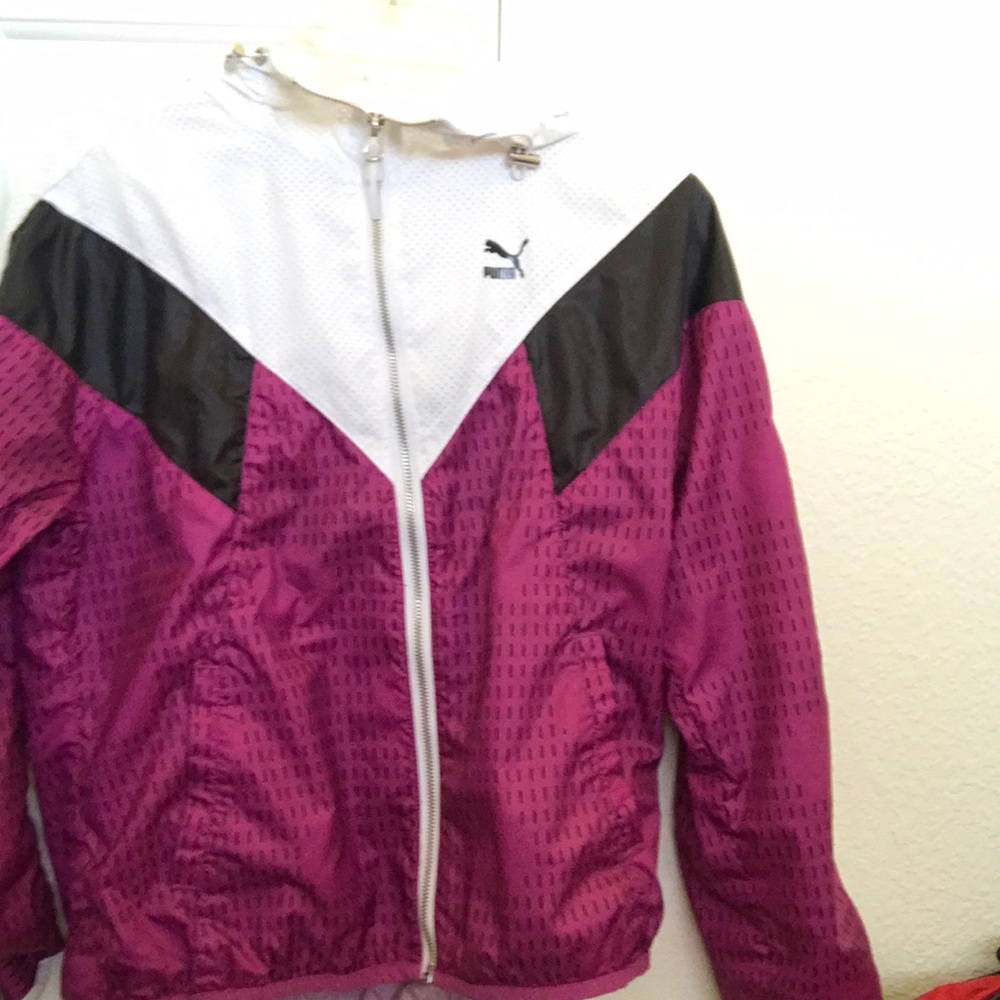 Purple, White and Black Think Windbreaker